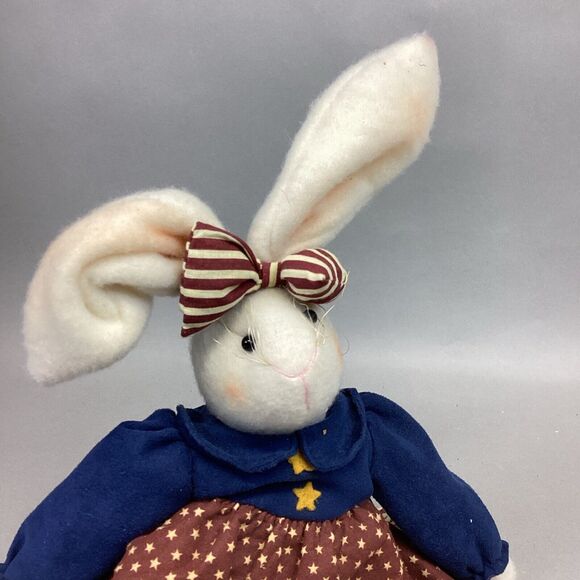 VTG Artisan Flair Miss Elle’s Patriotic Dress Plush Rabbit - 16.5” - Picture 2 of 14